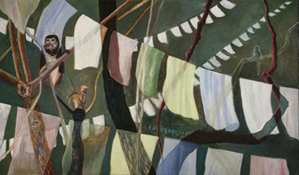 Monkeys with Prayer Flags